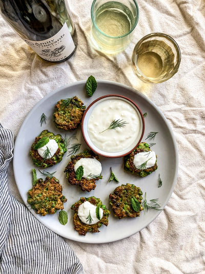 Spring Pea Fritters with Yogurt